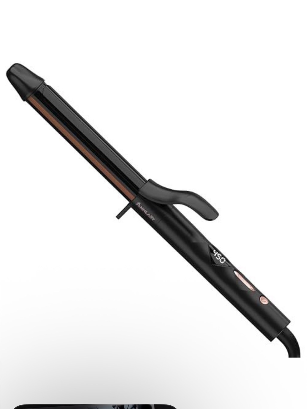 Black Curling Iron with Brown Plate - Unbranded